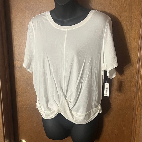 CORE 10 White Twist Front Short Sleeve Tee Top Women’s Size 1X - Picture 1 of 7